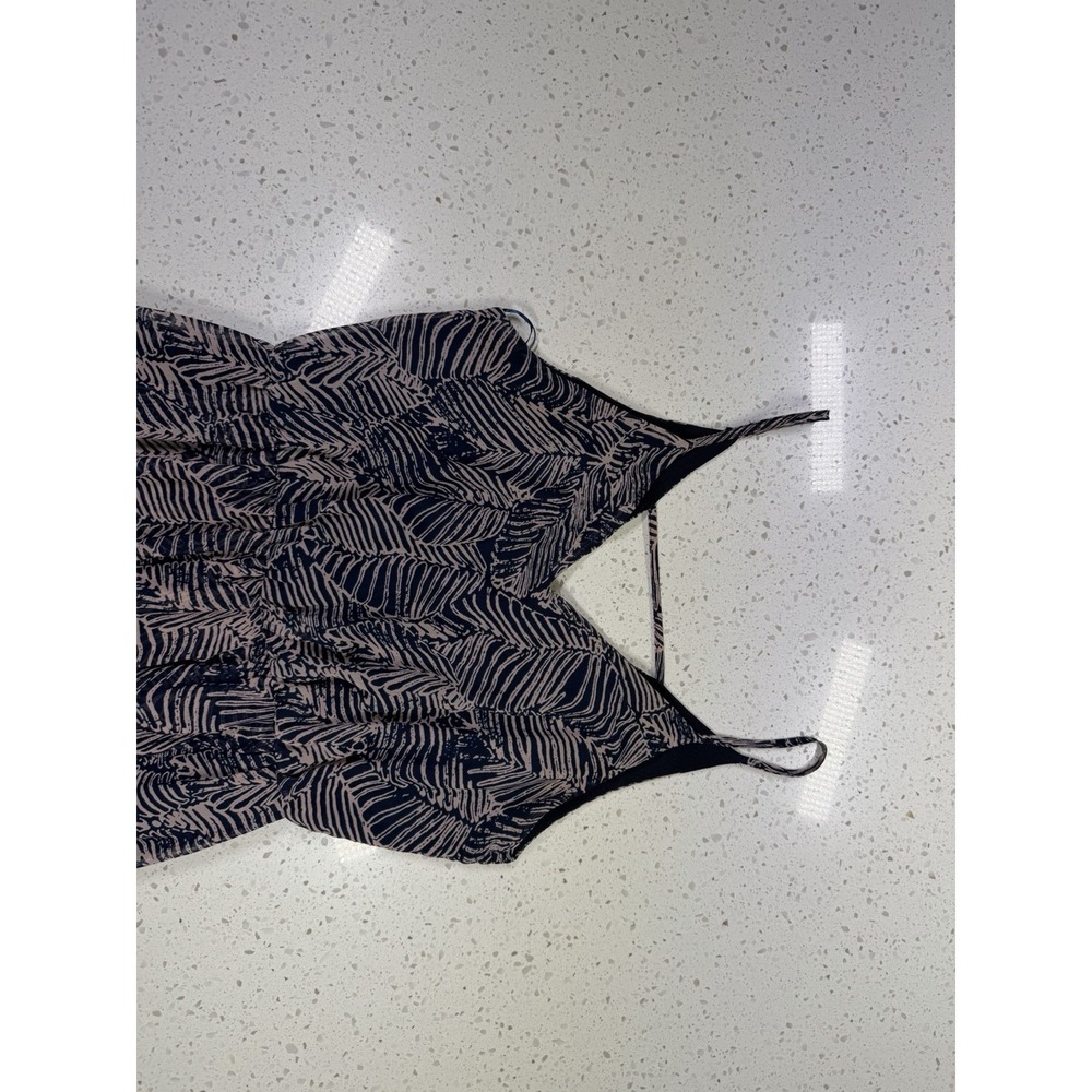 Sienna Sky XS Strappy Sleeveless Maxi Dress Leaf Print Black Pink V-Neck - Picture 6 of 8